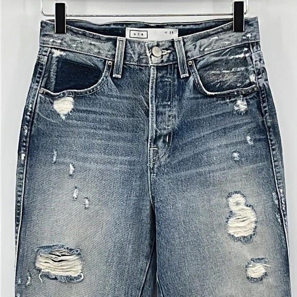 AYR Styx Wolfpack Two Tone Button Fly Cotton High Rise Jeans - Size 25 - Picture 3 of 9